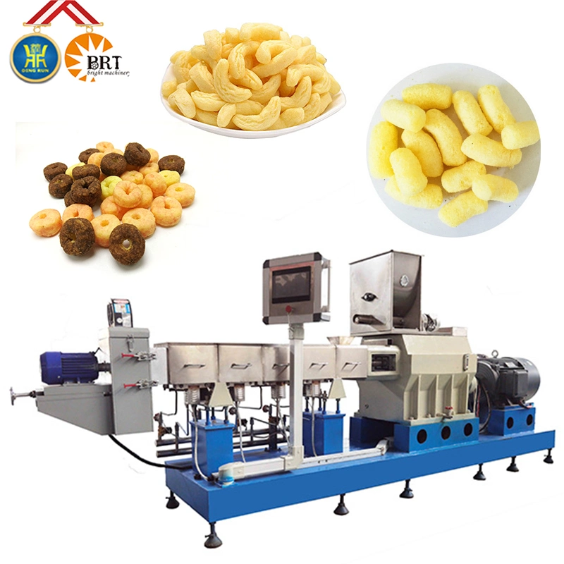 Corn Rice Inflating Puff Snacks Food Making Extruder Machine Cheese Ball Curls Processing Line Equipment