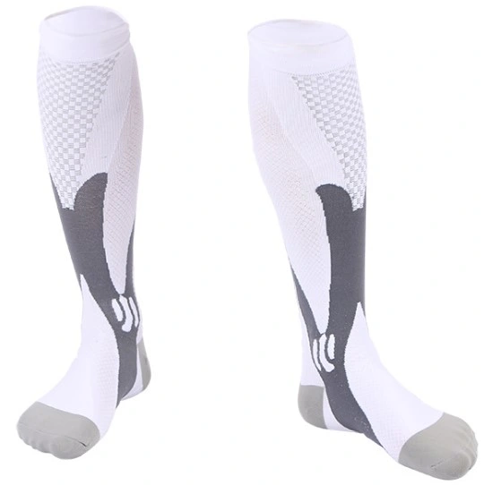 Custom Logo Design Women Nylon Fancy Compression calcetines altos por la rodilla