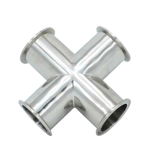 AISI304 Sanitary Long Cross Dn60 Pipe Fittings with Clamp Connection Ends