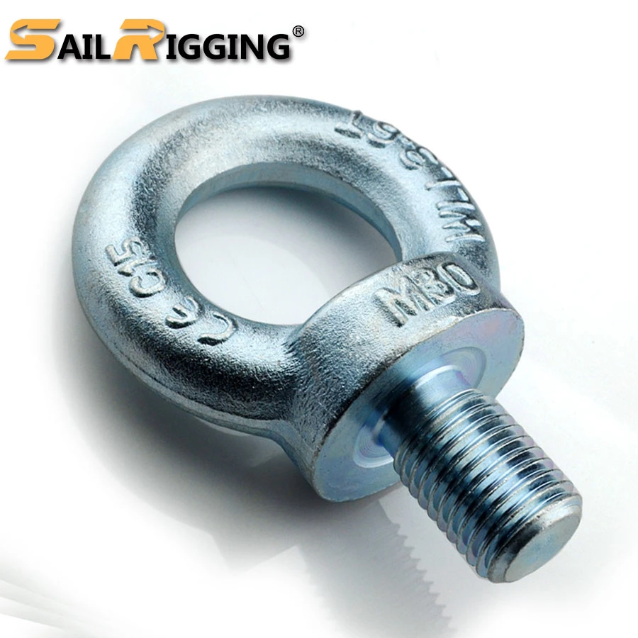 High Strength Carbon Steel Drop Forged Galvanized Lifting Eye Bolt DIN580 Hardware Rigging