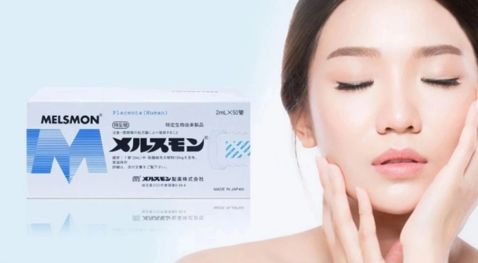 Melsmon Japón original placenta humana Injectable Anti Envejecimiento Cuidado de la piel Inyección Top Venta Melsmon placenta humana 50 ampollas