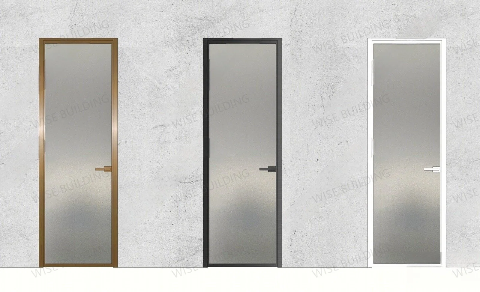 Preço barato porta interior alumínio moldura casa de banho porta com fechadura Portas de vidro do banheiro do balanço