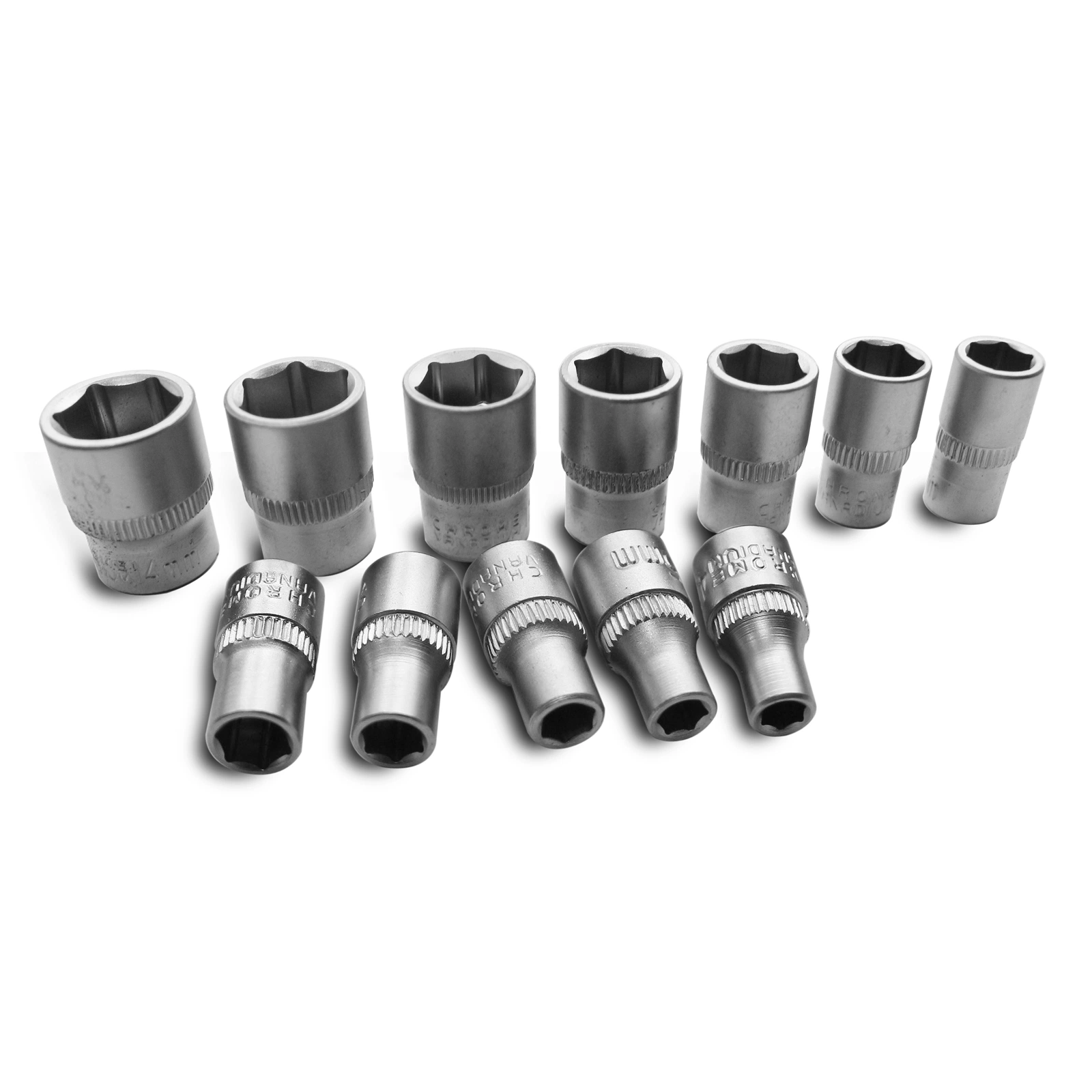 Hand Tools 11PCS Cr-V Steel Satin Chrome Plated 1/2" Drive Socket Set