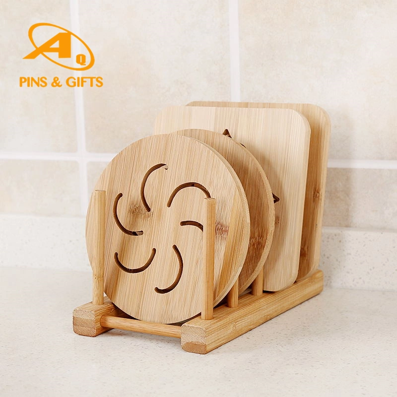 Satin Matt Finish Solid Maple/Beech Wood Drink Cup Placemat with Customer Logo Sublimation Banboo Coaster Kitchenware Kitchen Accessory