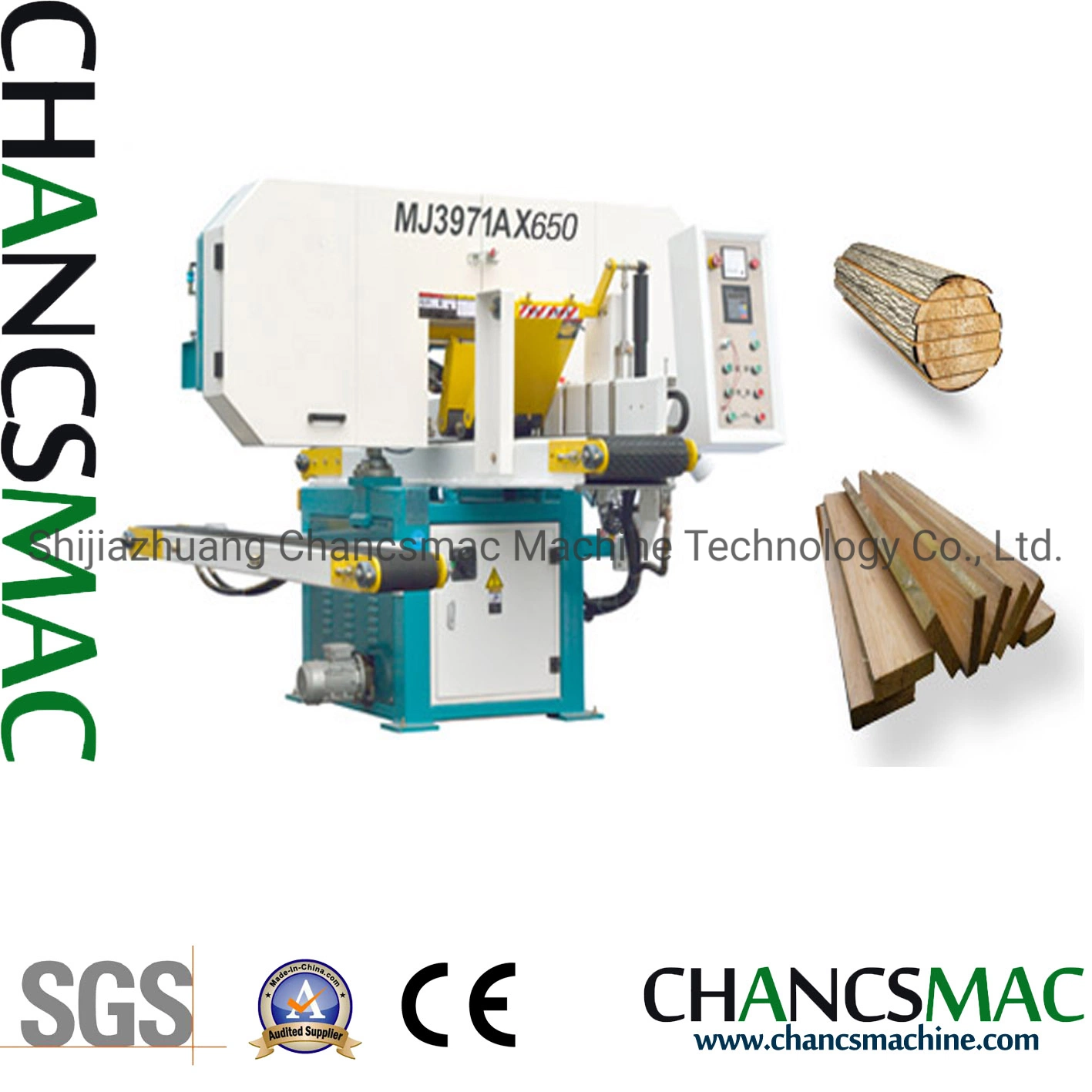 High Precision Horizontal Wood Cutting Band Saw Machine