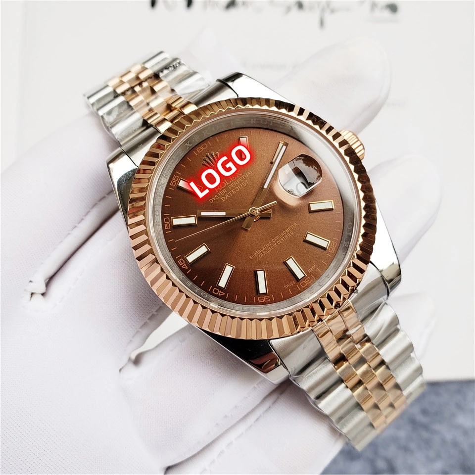 2023 Marca original mecánico reloj caballero logotipo personalizado Wristwatch hombres′ S Reloj de acero inoxidable a prueba de agua zafiro