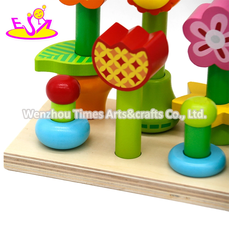 Customize Educational Learning Wooden Flower Stacker for Kids W13D336