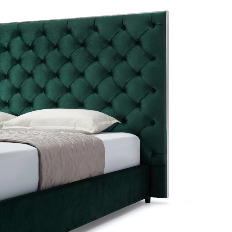 El rey cama Queen Size Diseño Italiano suave cuero de Lujo Habitación uso moderno muebles para oficina en Casa Apartamento Hotel Cama tela