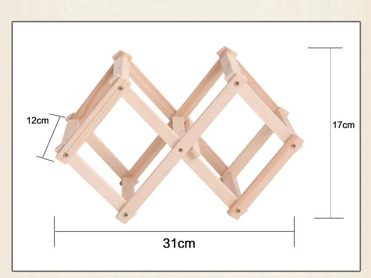 Hot-Sale Furniture Wine Rack Shelf 3 Bottle Wine Rack Folding