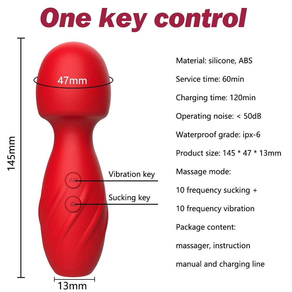 Nuevo diseño Mini 2 en 1 chupando Wand Massager Vibrator Mute Vibradores AV portátiles potentes y resistentes MasPager