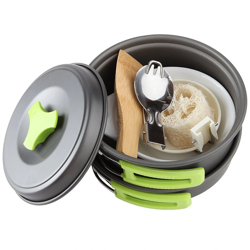 أدوات الطهي الخارجية أدوات الطعام طقم الطعام المطهو من الألومنيوم وعاء القلي تعيين
