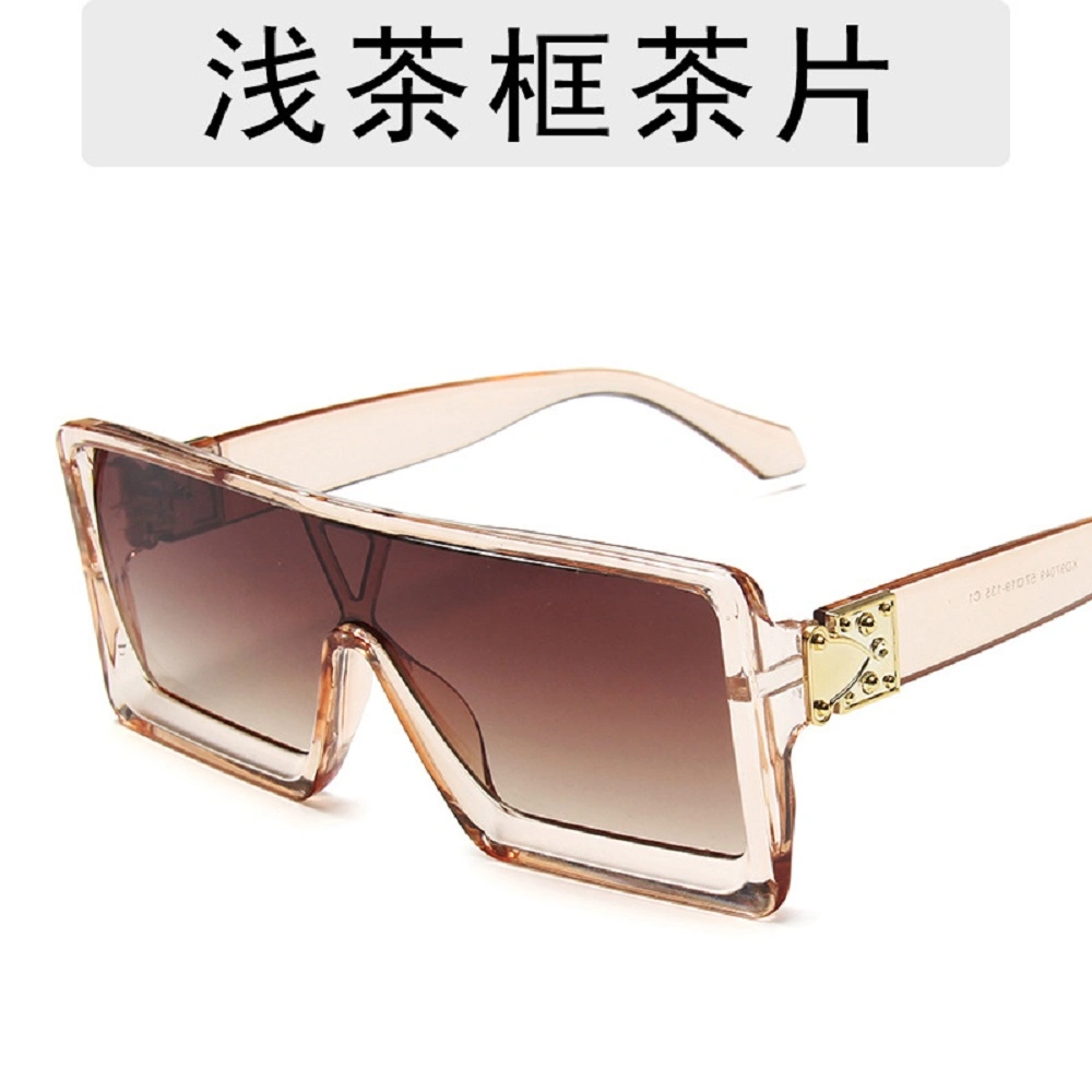 One-Piece Lens Fashion Metal Decoration Best Sellers Eyewear Cheap Wholesale/Supplier Square Sunglasses Vintage Personality