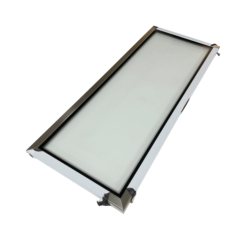 Stainless Steel Frame Vertical Kitchen Freezer Glass Door