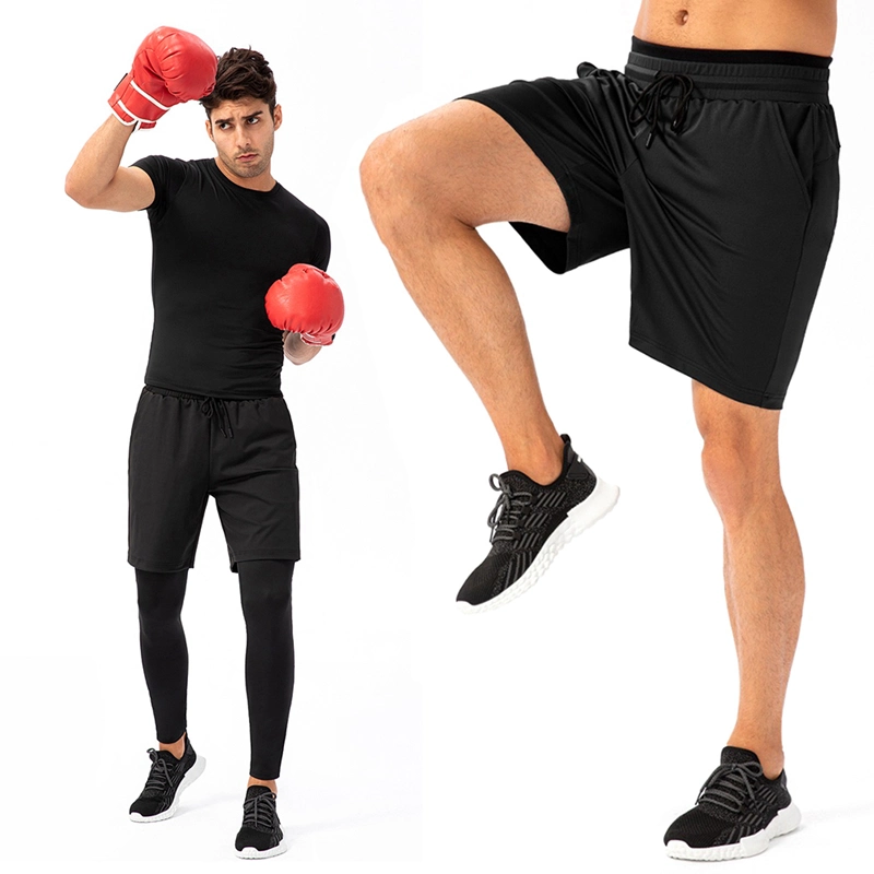 Herren Workout Athletic Laufshorts Leichte Basketball Boxshorts Gym Sport Jogger kurze Hose mit Seitentasche + Double Layer Taille