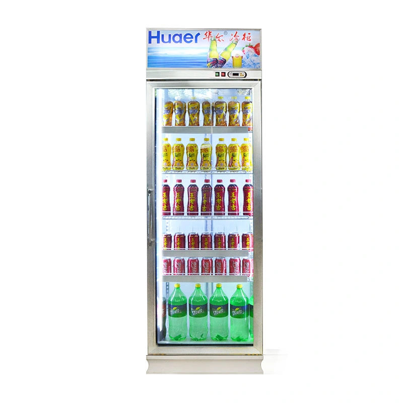 Single Door Upright Glass Door Beverage Display Refrigerator