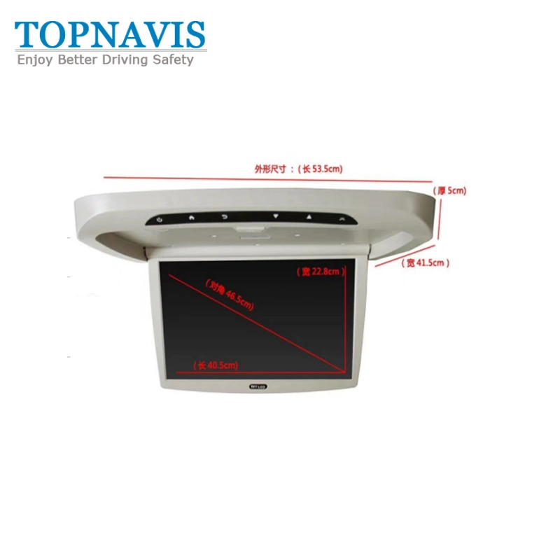 En el techo de 19 pulgadas / Flipdown Monitor Manual en Android 9.1 para Coach / Bus