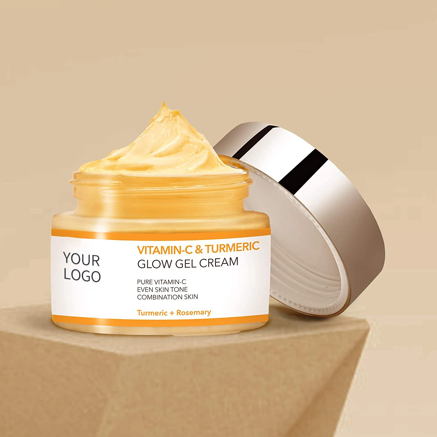 Vitamina C orgânica coreana que clareia creme facial cuidados com a pele branqueamento Hidratante Pimples Dark Black Spot Removedor Tumeric Turmeric rosto creme