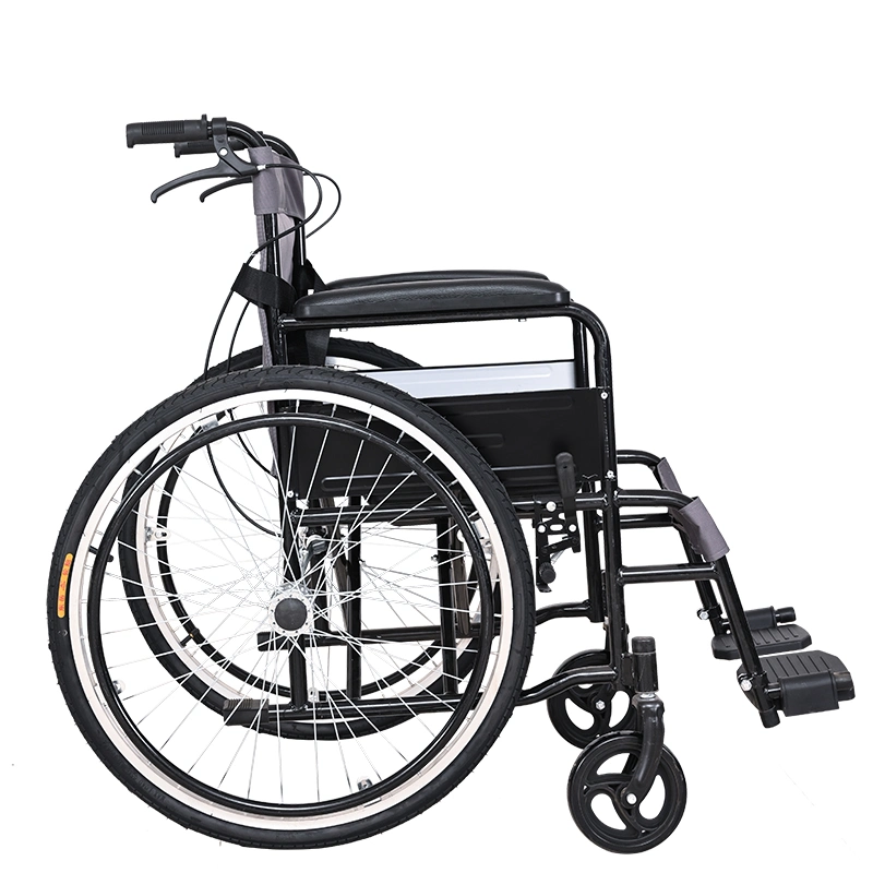 [Pw-8005] Lightweight Foldable Manual Self-Propelled Active/Passive Wheelchair with Backrest and Brakes in Aluminum Alloy or Steel as Hospital Equipment