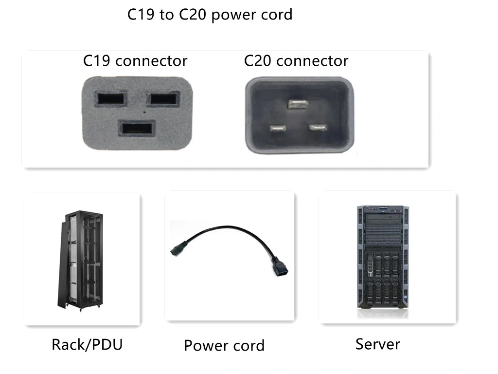 14AWG 2FT C19 to C20 Power Extension Cable for Data Center