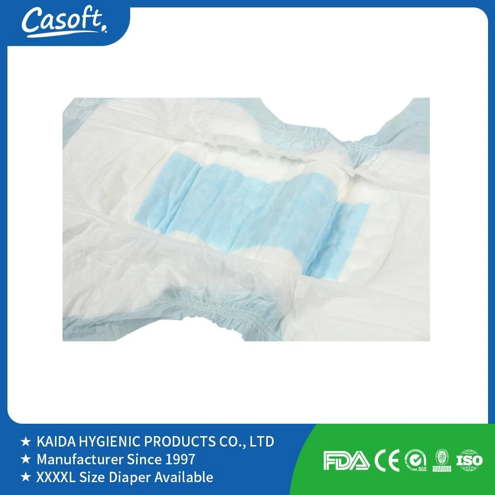 New Professional Medical Quick Dry Fluff Pulp Adult Diapers Incontinence White or Printed Casoft Adult Diaper with Velcro