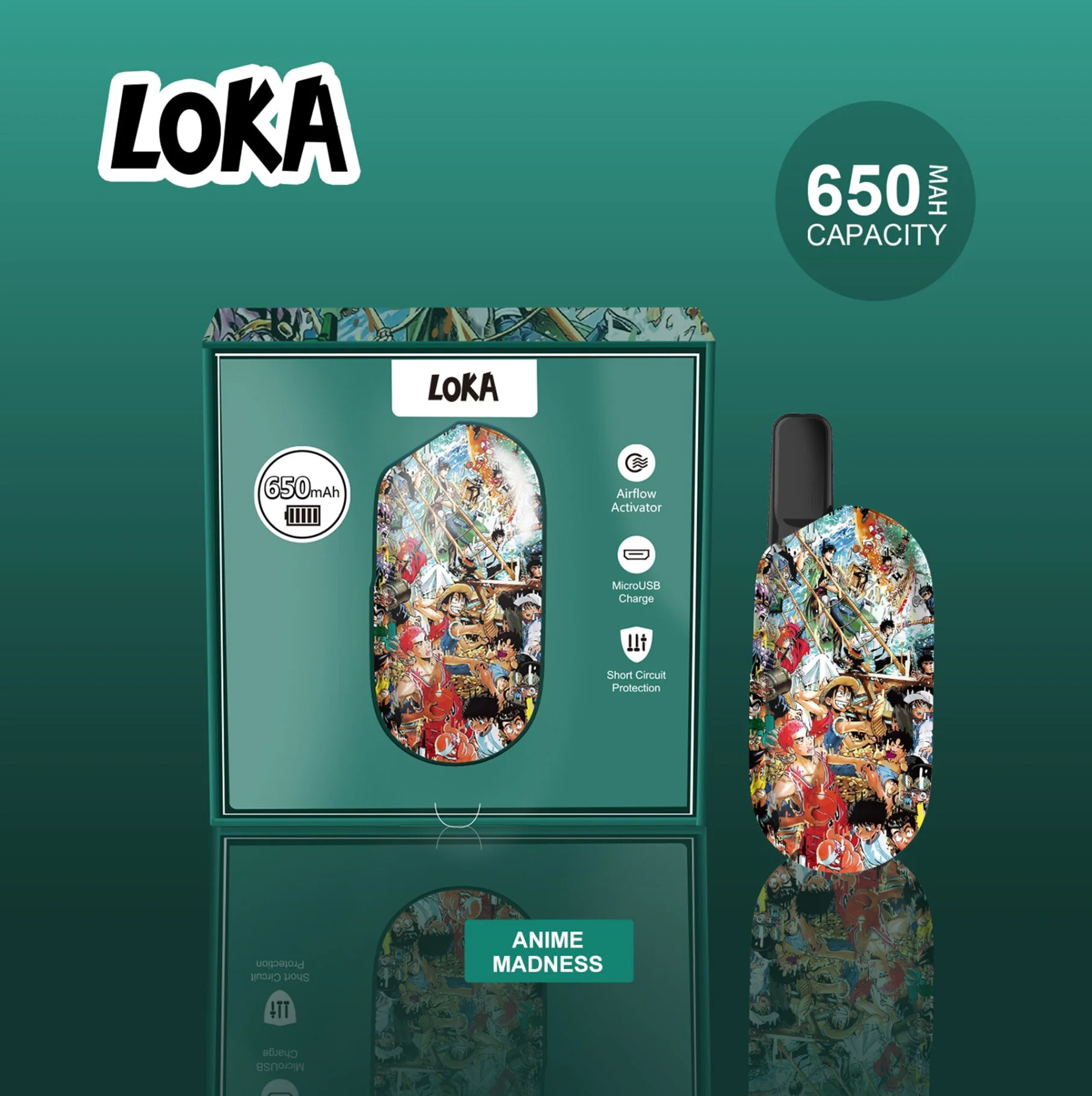 Loka Vape Battery 510 Thread Oil Vape Pen Battery Loka 650mAh