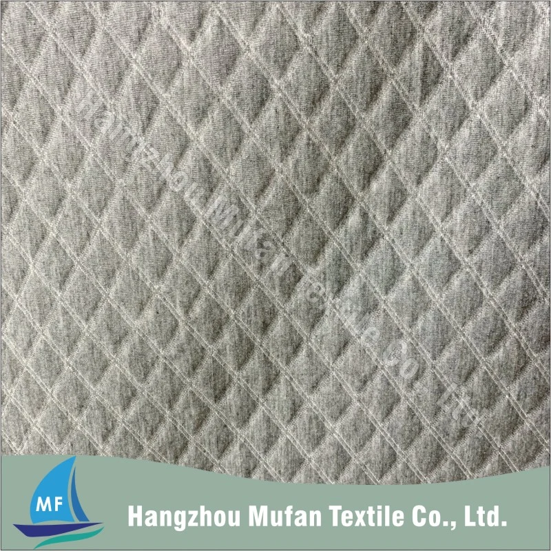 Polyester Grey Spun Fabric Rhombus Charcoal Knitted Jacquard Mattress Fabric