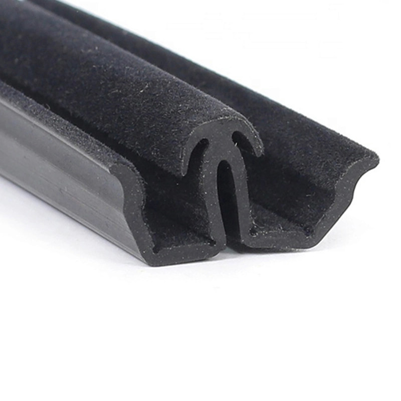 Customized EPDM Rubber Flocking Profile Flocked Rubber Profiles Seal Sealing Strip for Car Window