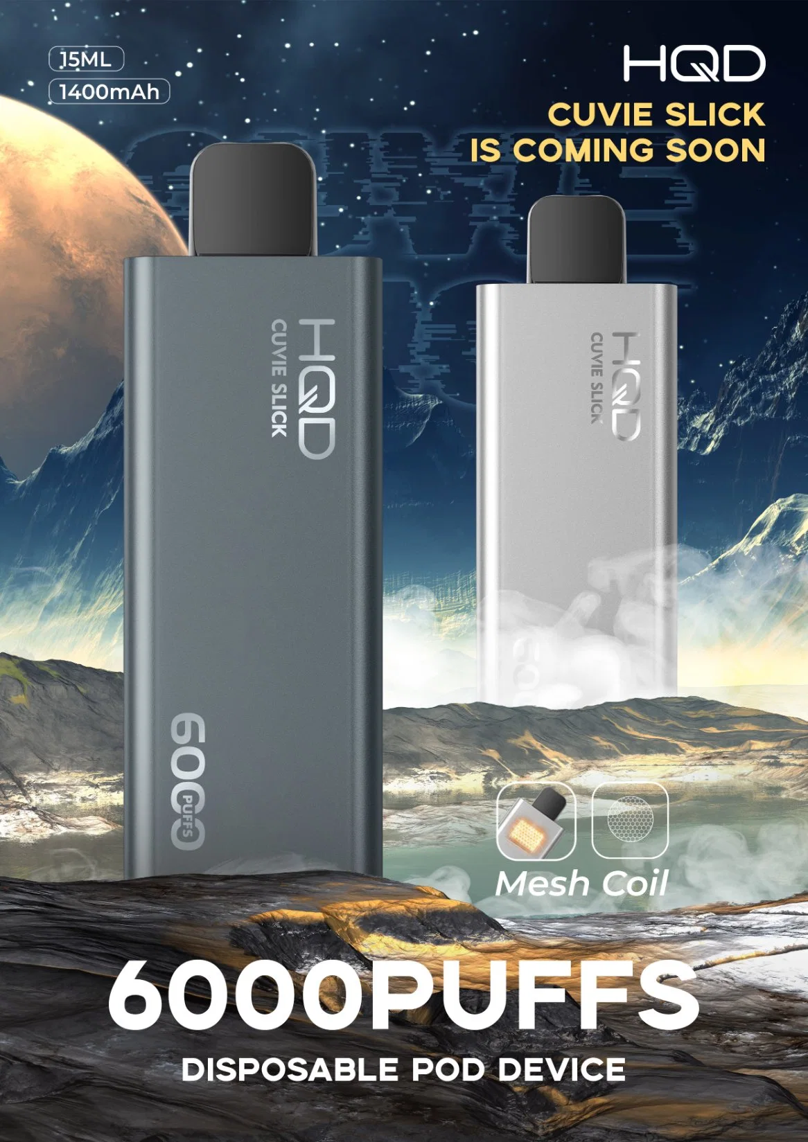 Hqd Vape-Cuvie Slick, Large Battery, Don&prime; T Need to Chrageit Until Running out