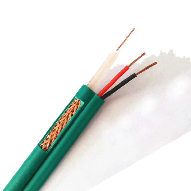 Green Coaxial Wire Kx6 +2c Coaxial with Power TV Cable