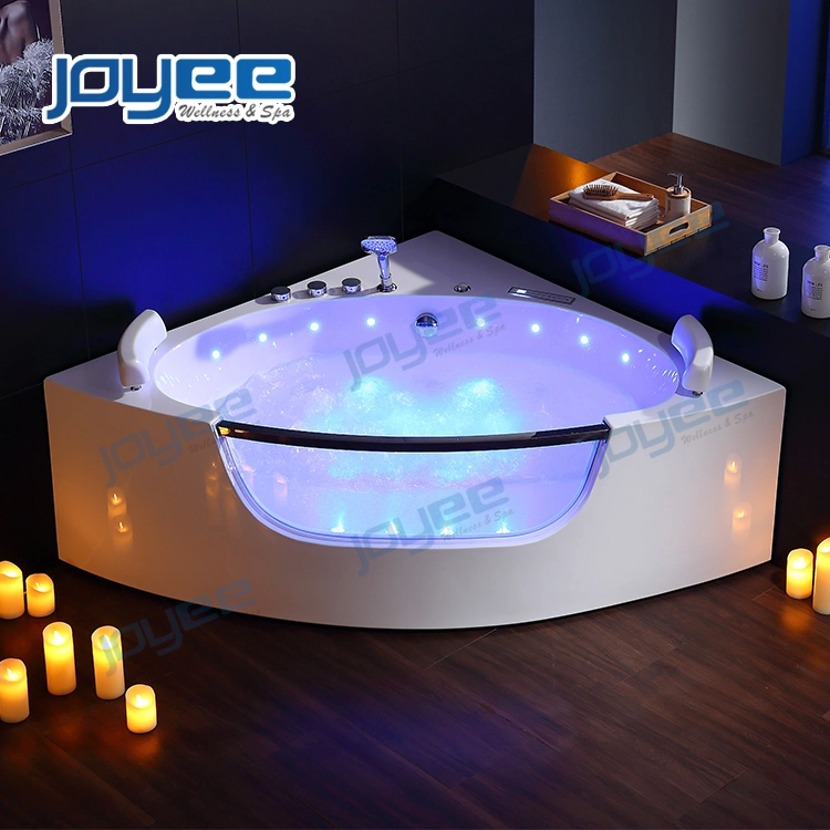 Joyee Bathroom Products Corner Soaking Bath SPA Acrylic Shower Combo Massage Bathtubs