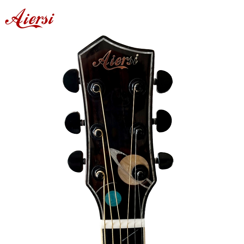 Aiersi Brand Cutaway Shape Solid Top Spacestar Acoustic Guitar with Blue Colour