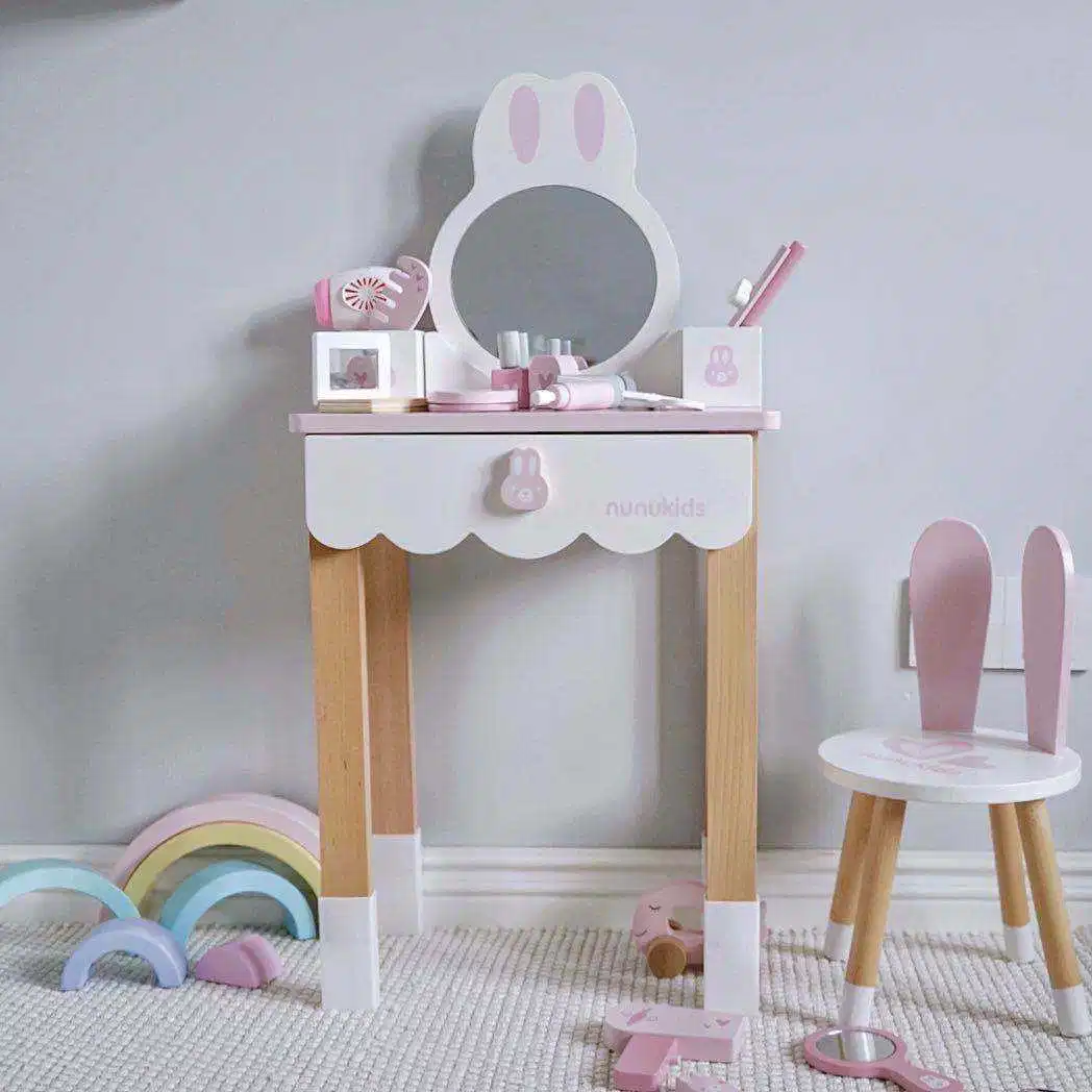 Rabbit Pretend Play Kids Dressing Table Furniture Toys