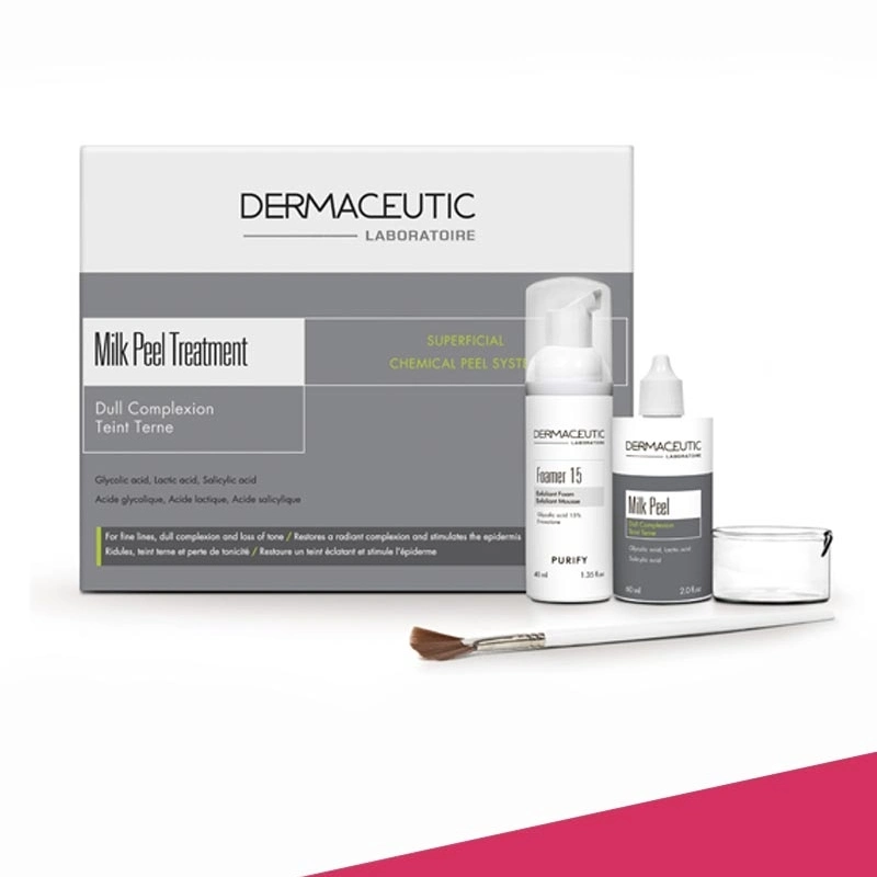 Dermaceutic Milk Peel 60ml Behandlung Peeling Acne reduziert Läsionen Akne-anfällig Hautkörper Glutax Hautaufhellung Vtamin C Behandlung