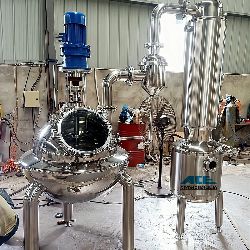 Juice Jam Evaporator Herbals Medicine Food Seasonprocessing Industrial Vacuum Rising Film Evaporator