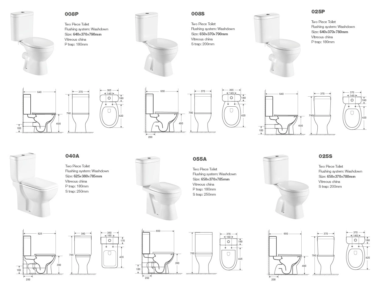 1221A White Close Coupled Toilet, Water Closet, Two Piece Toilet