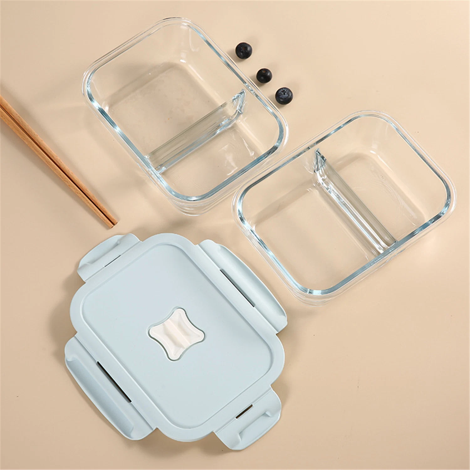 Healthy and Ecofriendly Rectangular Microwave Heatable Borosilicate Glass Container Dinnerware