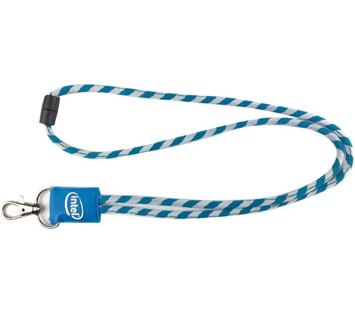 Custom Round Rope Portable Cotton Neck Strap Lanyard with Logo Label