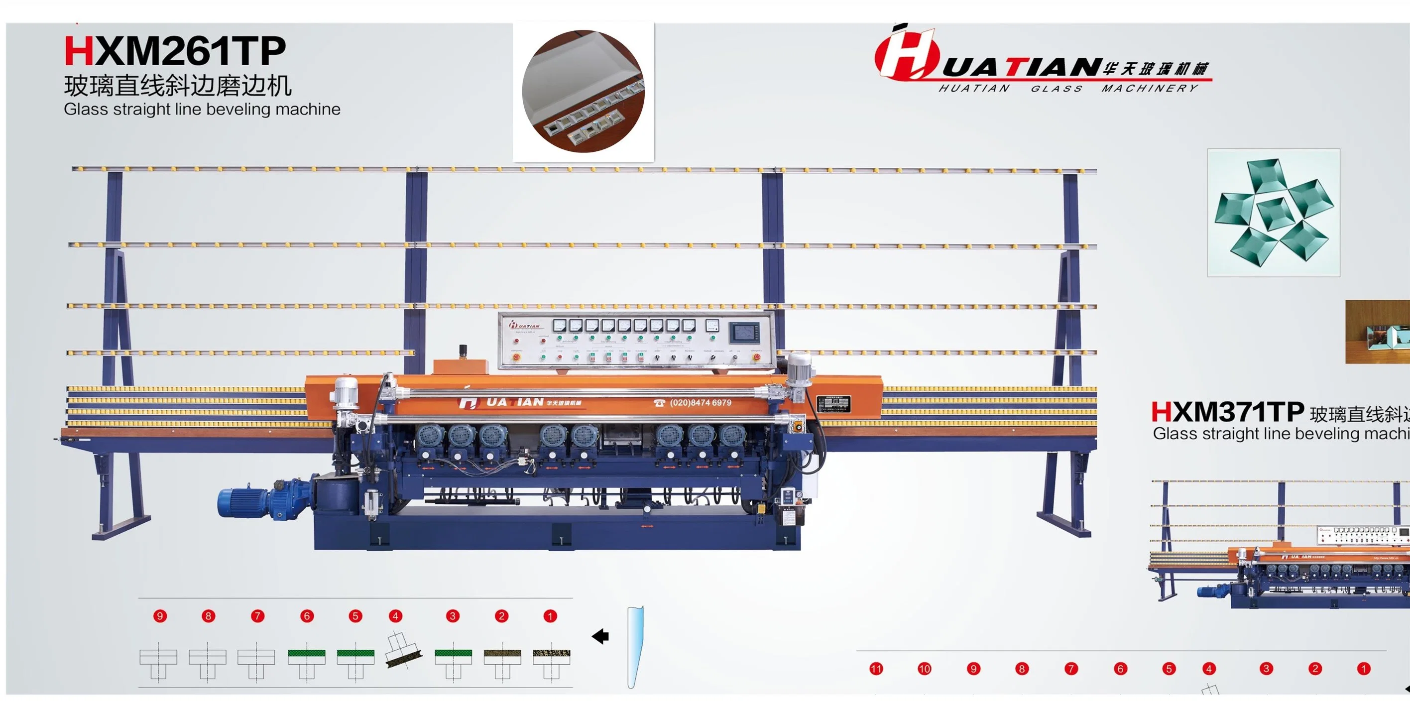 Automatic Glass Straight Line Beveling Edger Machine