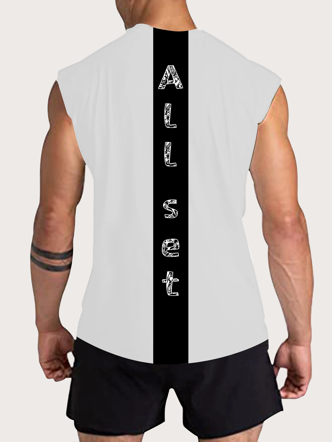 Round Neck Men's Custom Sleeveless T-Shirt Plus Size Men's Printed Vest Tank Top