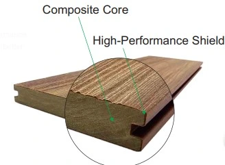 WPC Decking Wood Plastic Capped Solid Composite Flooring Board for Outdoor with CE