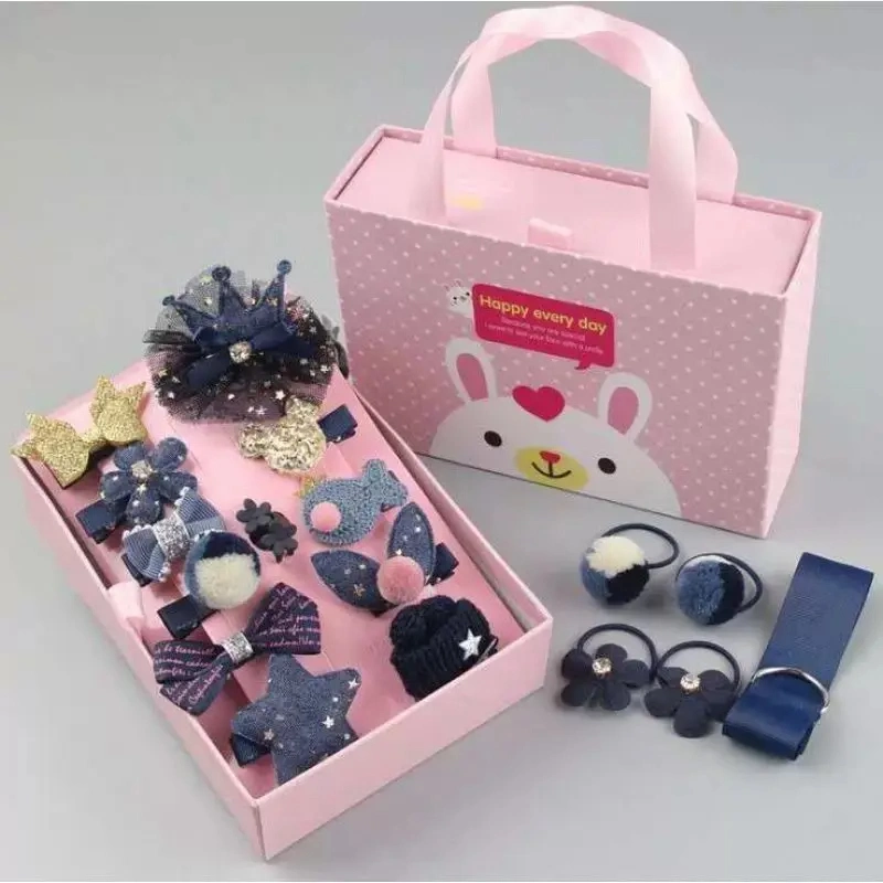 Children's Hair Accessories Gift Box Lovely Hair Ties Hair Clips Set for Kids Girls