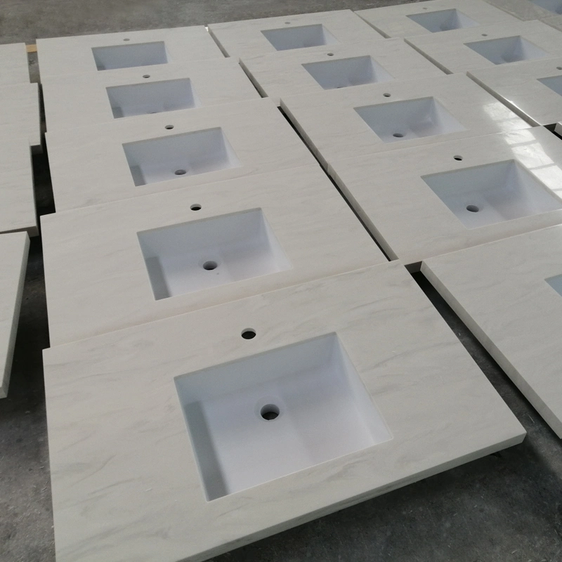 Kkr Solid Surface Bathroom Stone Furniture Top Customized Countertop