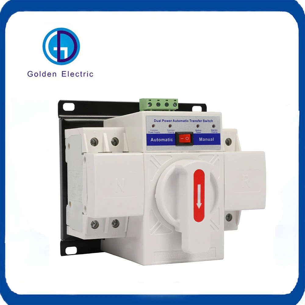 Gdq2 Serie ATS 63A 2p 3p 4p Interruptor de Transferencia Automática de Doble Potencia Interruptor de Conmutación Manual Eléctrico