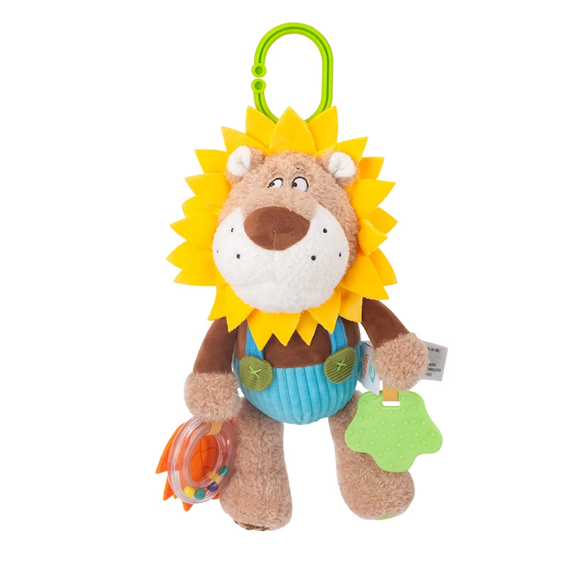 Soft Baby Plush Animals Toys with Sound Produce Baby Soft Hanger Rattle Car Bed Hanger Toys for Boys Girls