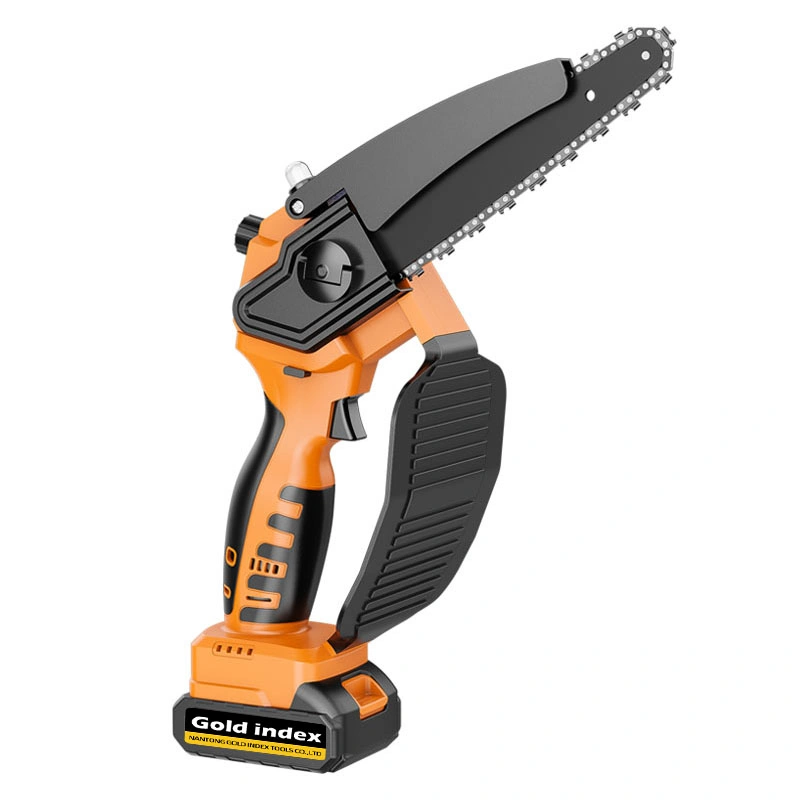 Gold Index Professional 21V batería de litio inalámbrica Cortador de Madera 6/8 Mini Chainsaw eléctrico portátil de pulgada con accesorios