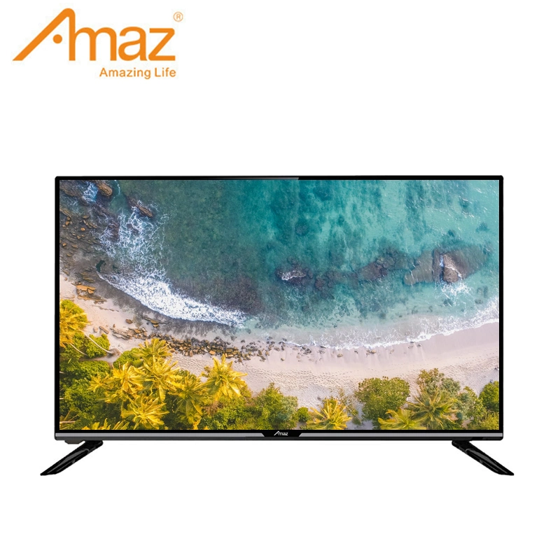 Smart TV de alta qualidade da marca Aaz OEM com 55 polegadas e dupla TV de música em vidro temperado com DVB-T2/S2