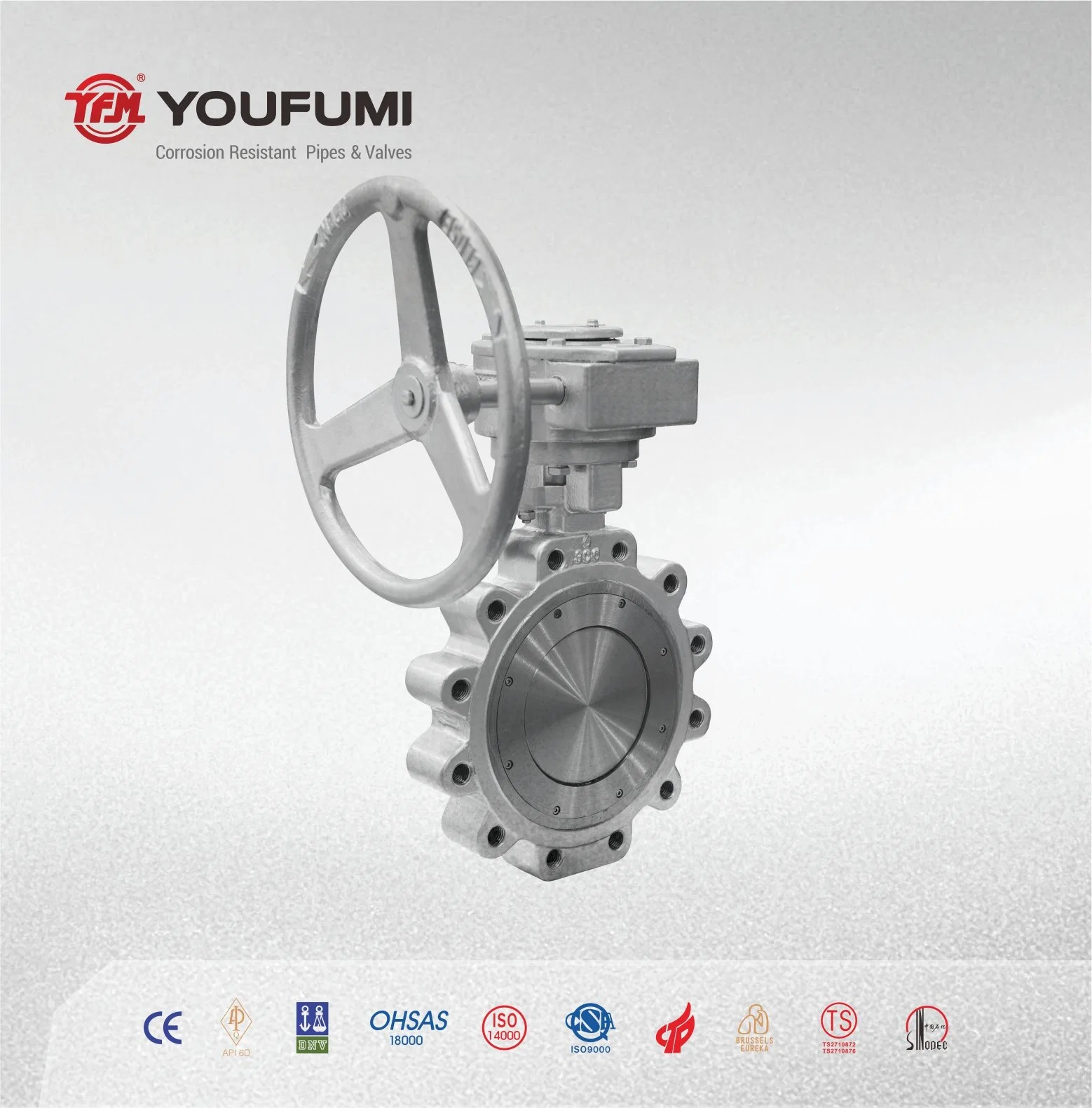 PTFE Full Lined Lug Type Butterfly Valve for Printing and Dyeing