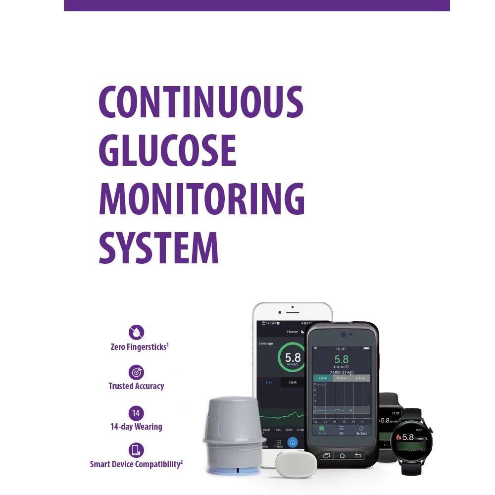 CGM sistema de Monitoreo de sangre Equipo portátil de pruebas de azúcar continuo Sistema de Monitoreo de glucosa