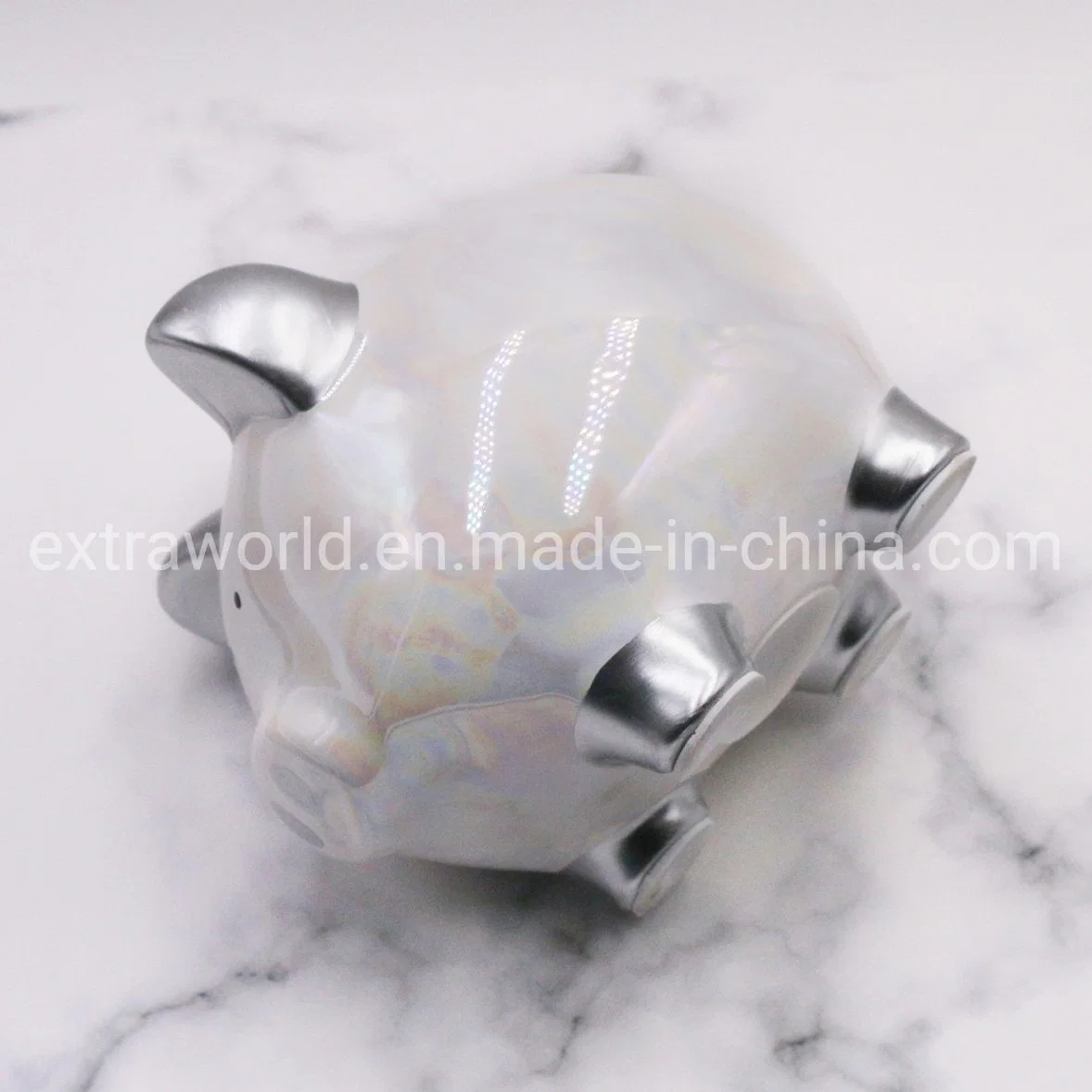 Custom Ceramic White Piggy Pig Coin Bank for Gift