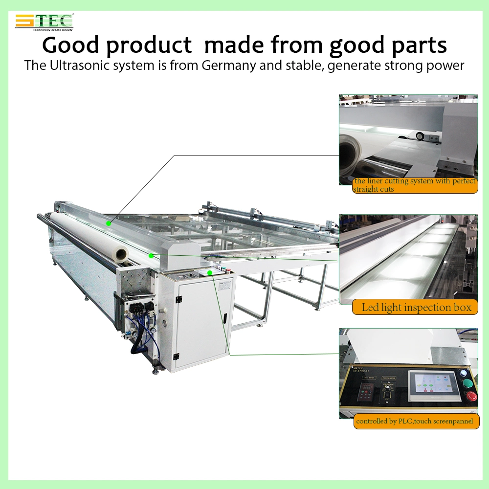 Automatic 2in1 Ultrasonic Crush Cutting Machine for Awning Fabric Roller Blind Curtain